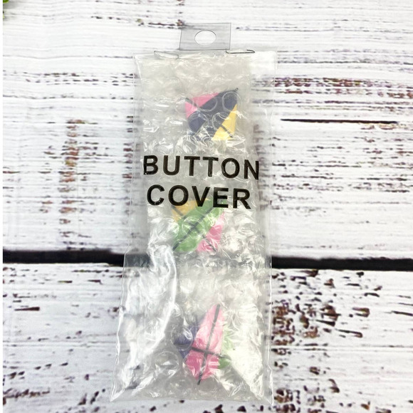 Vintage 1980's Ladies Fashion Bold Vibrant Eclectic Button Cover Set of Three - Picture 7 of 7